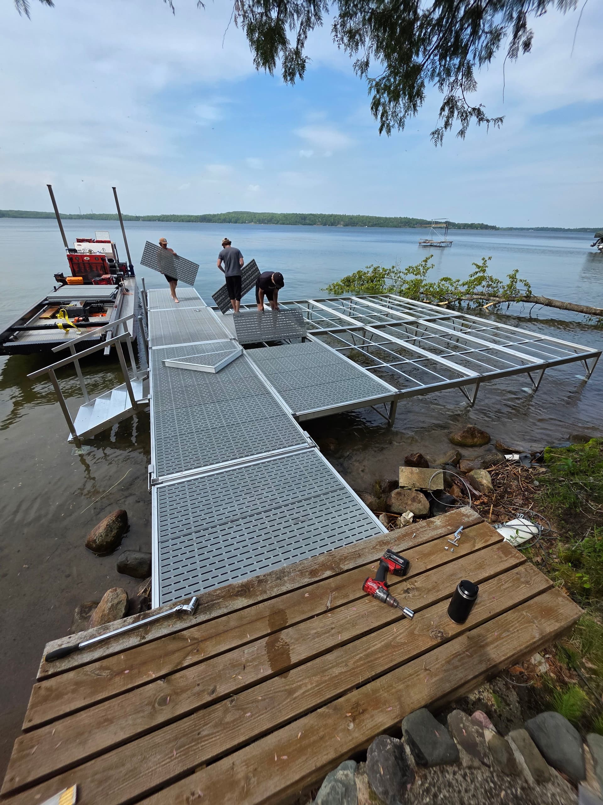 Custom Aluminum Dock Installation on Pokegama Lake